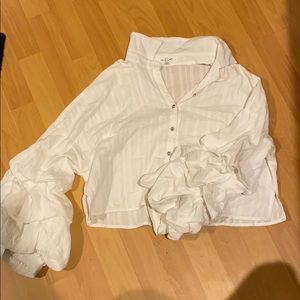 White button down top